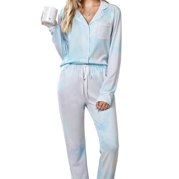 SKY Blue Tie-Dye Loungewear Set - Picture 6 of 7